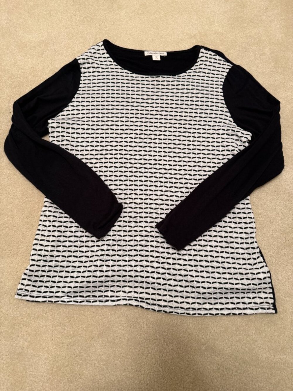 Black and White knit top - lightweight - Coldwater Creek medium